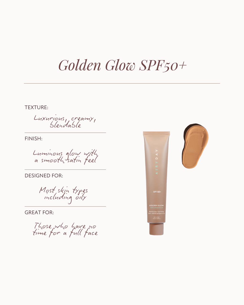 Airyday Golden Glow Dreamscreen + PRIMER SPF 50+ 75ml All skin types