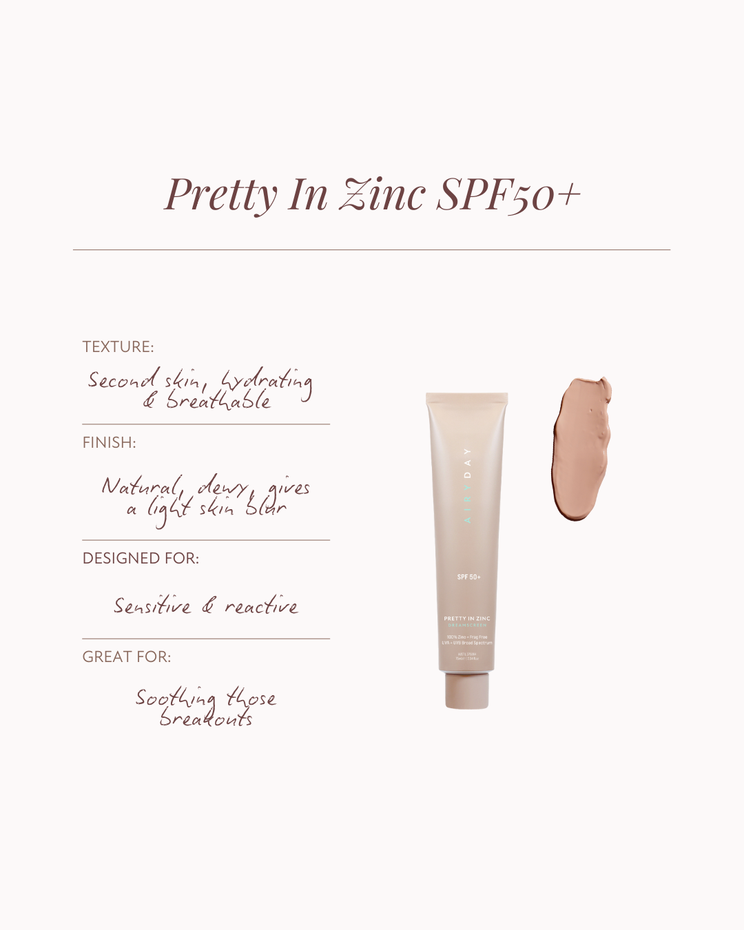 Airyday Pretty in Zinc SPF 50+ 75ml Sensitive and all skin types